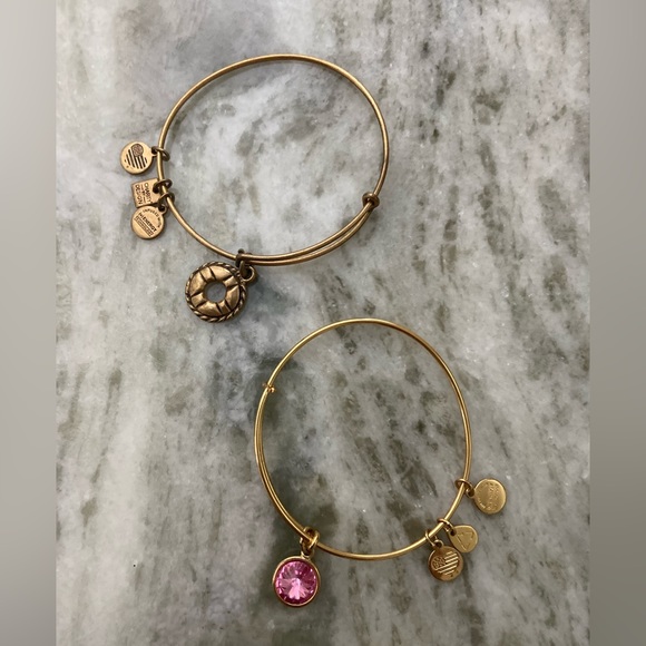 Alex and Ani Gold/Rose Charm Bracelets, Set Of 2 - Picture 1 of 3